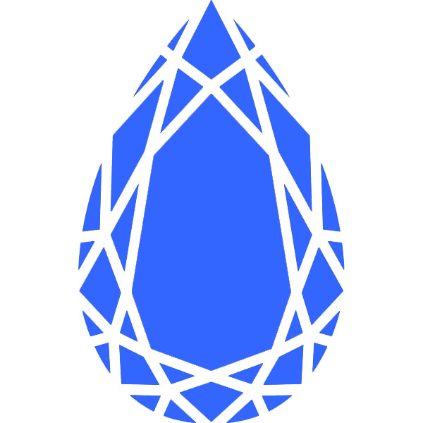 Pear Shape Gem Outline in Blue