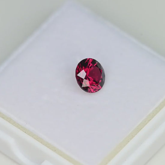 2.46ct Rhodolite Garnet Colored Gemstone White Background Video
