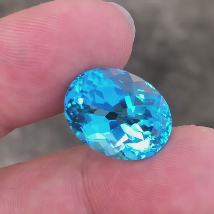 22.77ct Blue Topaz Colored Gemstone Movie
