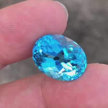 22.77ct Blue Topaz Colored Gemstone Movie
